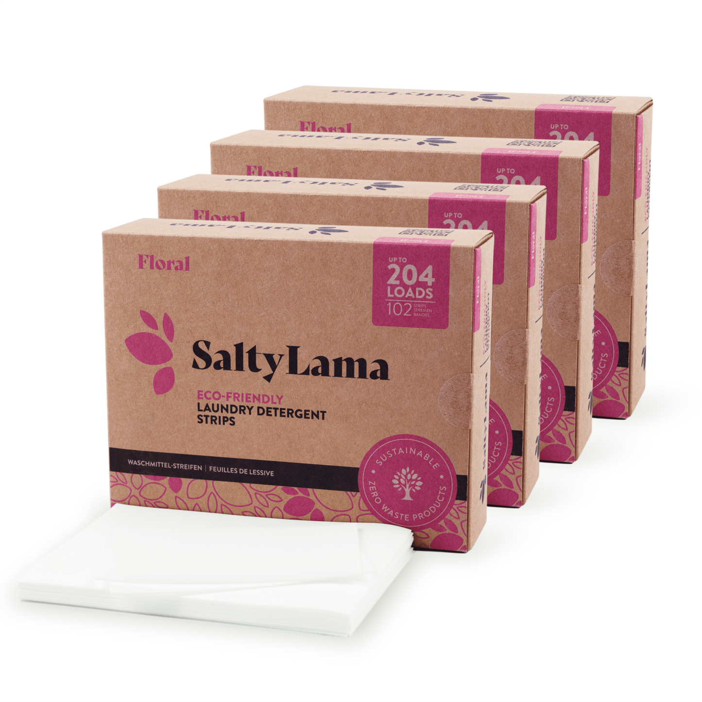 Prodotti Strisce di detersivo per bucato ecologiche - Confezione multipla da 102 strisce - Confezione da 4 - Fino a 816 carichi