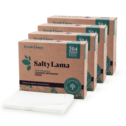 Eco Laundry Detergent Strips - 102 Strips Multipack - 4 Pack - Up to 816 Loads