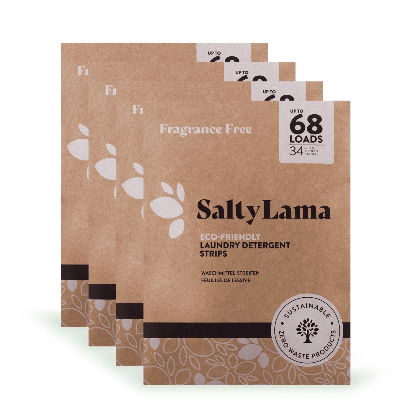 Eco Waschmittelstreifen - 34 Streifen Multipack - 4er Pack - Bis zu 272 Waschladungen