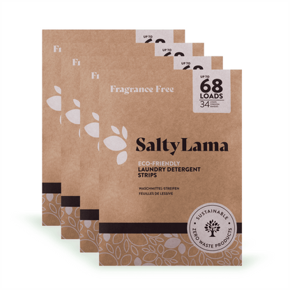 Eco Waschmittelstreifen - 34 Streifen Multipack - 4er Pack - Bis zu 272 Waschladungen