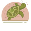 A cute turtle swimming, which represents how fish and animals are threatened by plastic waste.